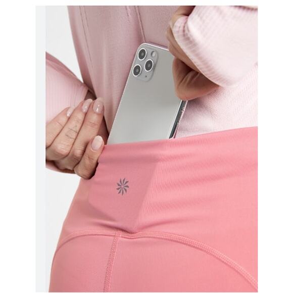 Athleta Mid Rise Antique Rose Ultimate Stash Pocket Tight Leggings Size Medium - Picture 3 of 7